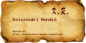 Kolozsvári Renátó névjegykártya