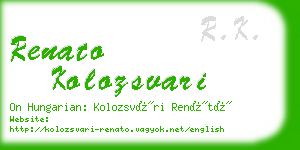 renato kolozsvari business card